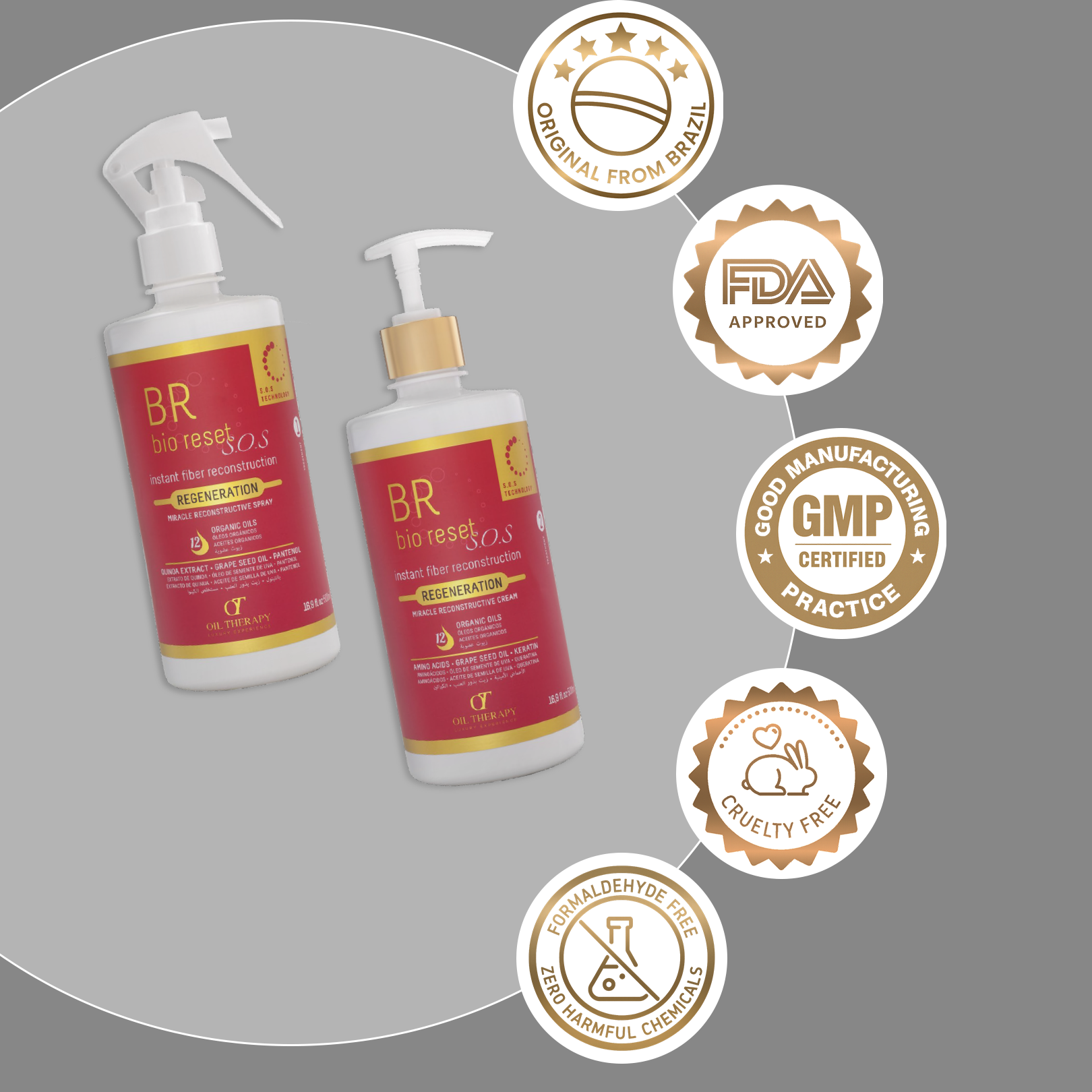 OT BIO Reset SOS Miracle Reconstructive Spray & Cream – Instant fiber reconstruction – Regeneration 1 & 2