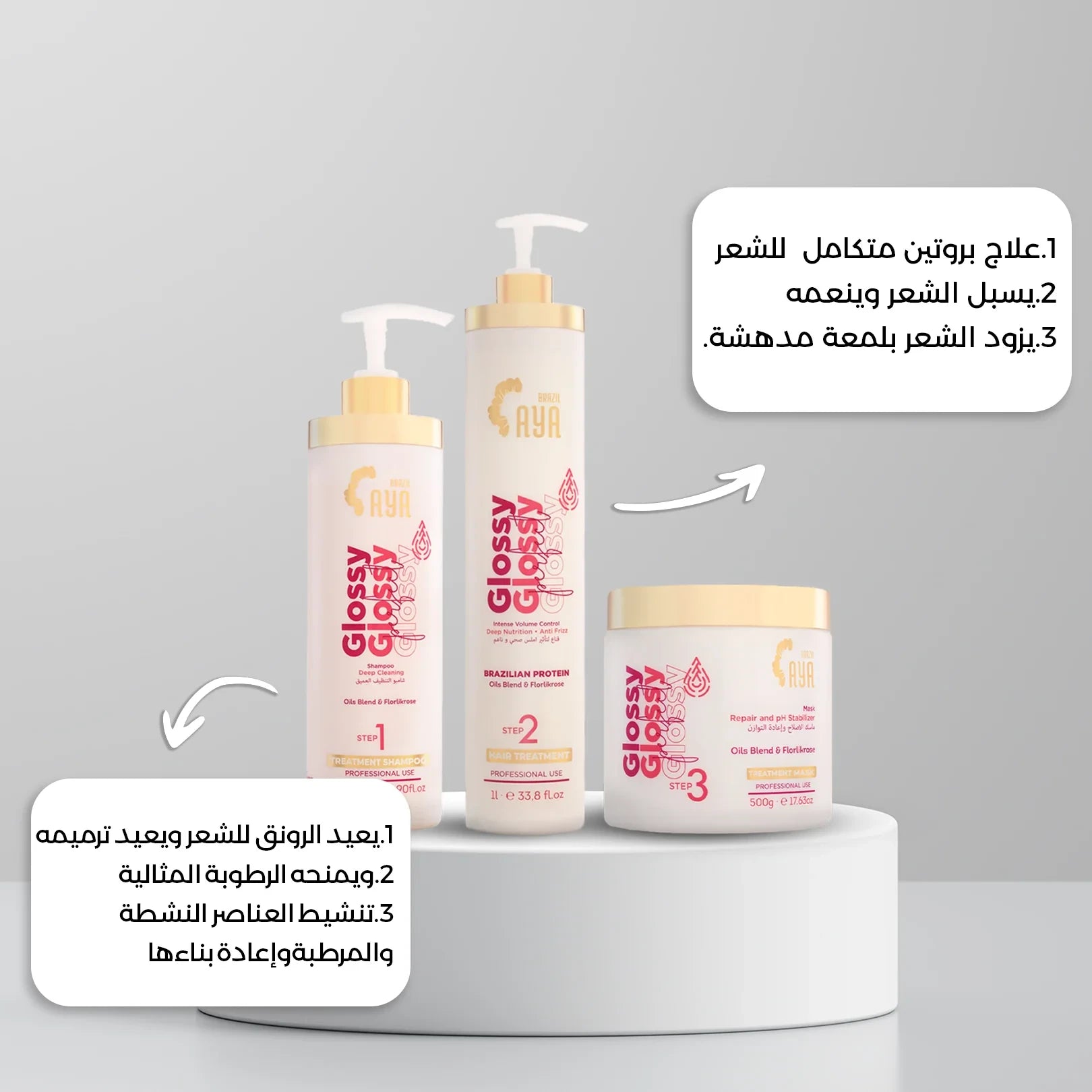 Aya Brazil Kit Glossy Perfect 3 Steps – For Normal Hair