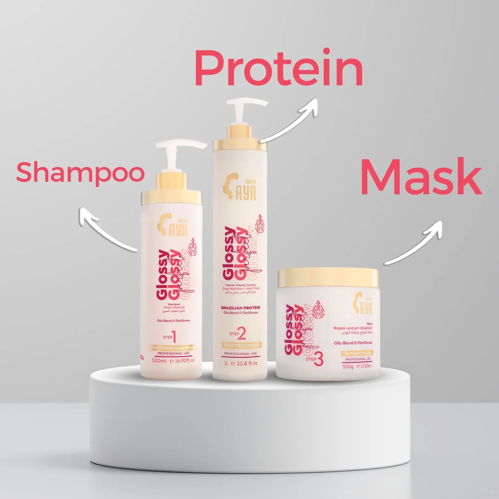 Aya Brazil Kit Glossy Perfect 3 Steps – For Normal Hair