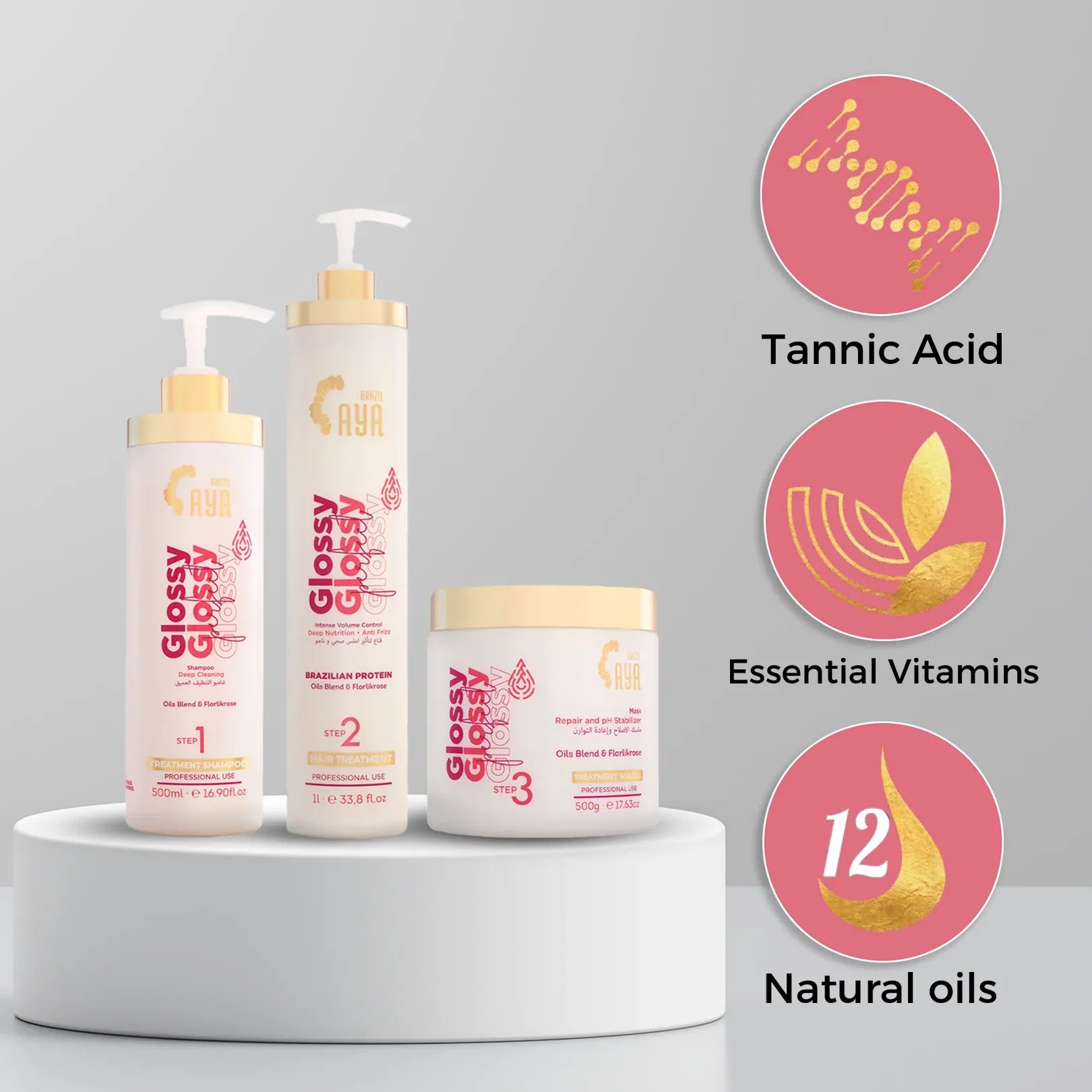 Aya Brazil Kit Glossy Perfect 3 Steps – For Normal Hair