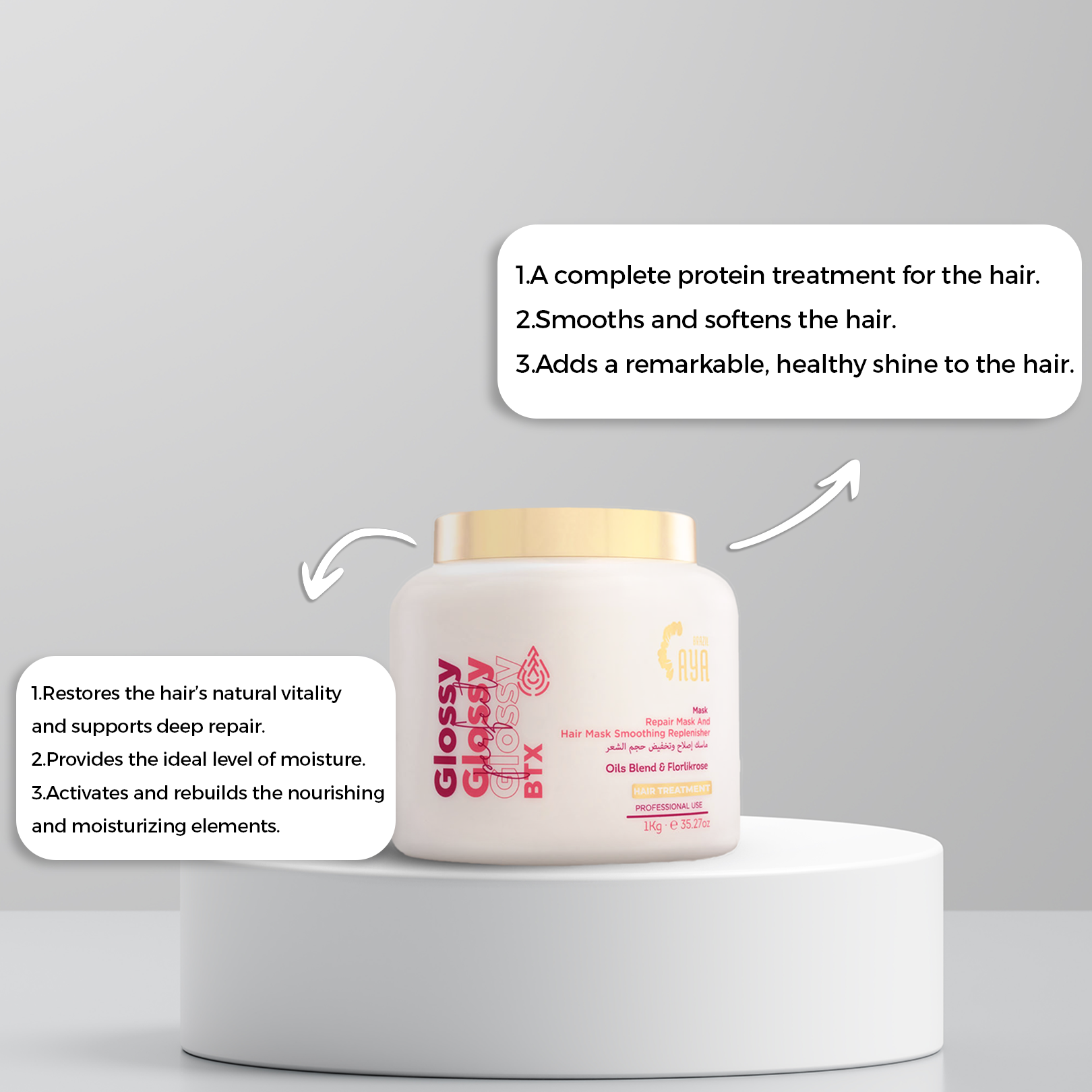 بوتوكس الشعر آية برازيل – 1000 مل – للشعر العادي