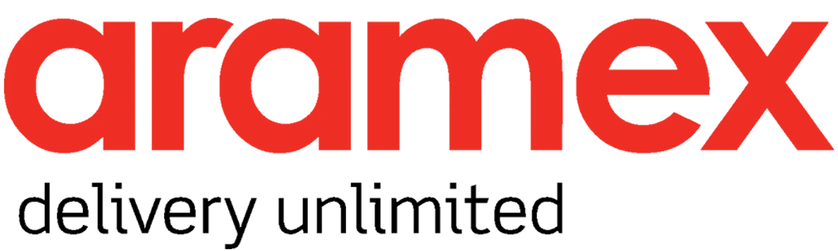 Aramex logo with red text and 'delivery unlimited' tagline on a white background