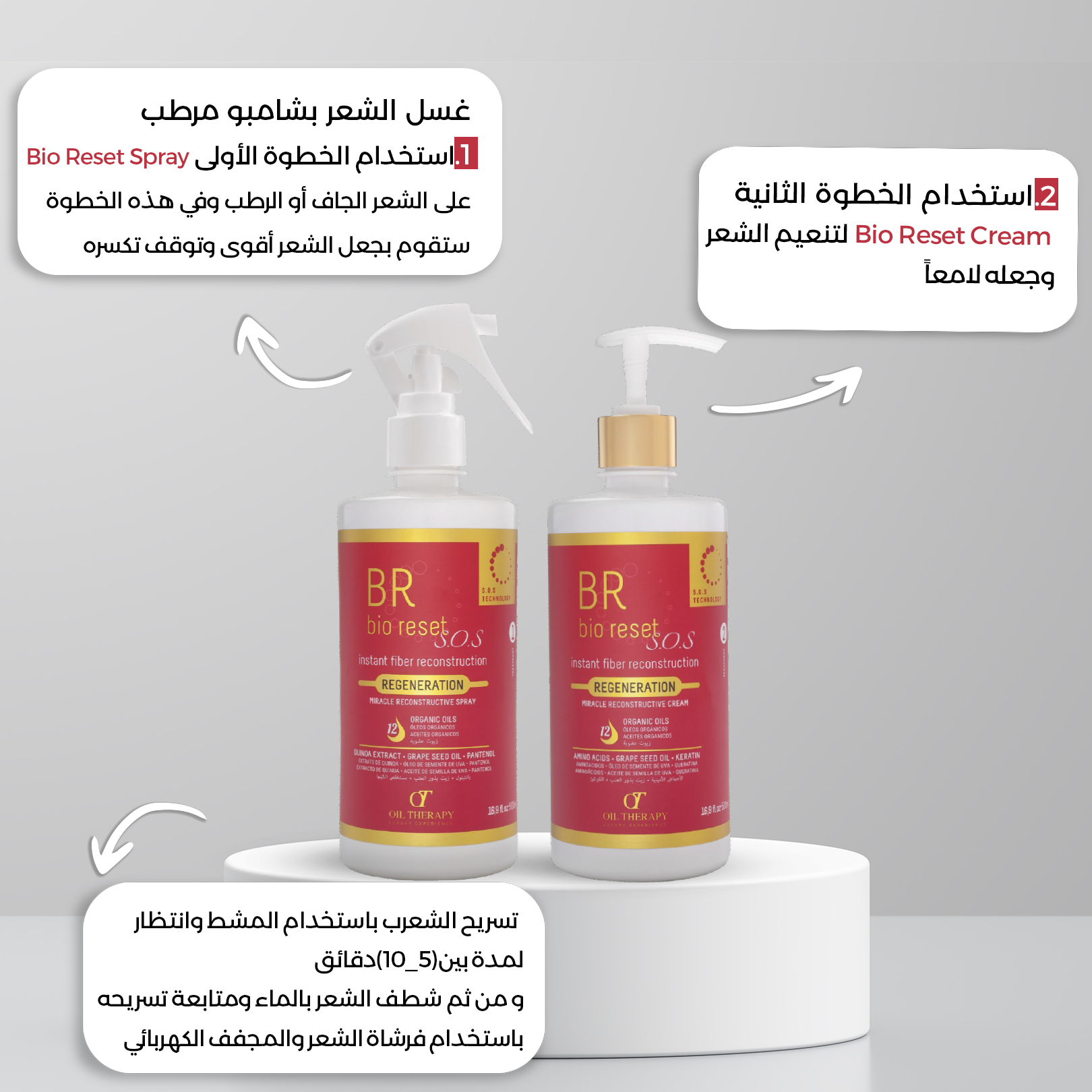 OT BIO Reset SOS Miracle Reconstructive Spray & Cream – Instant fiber reconstruction – Regeneration 1 & 2
