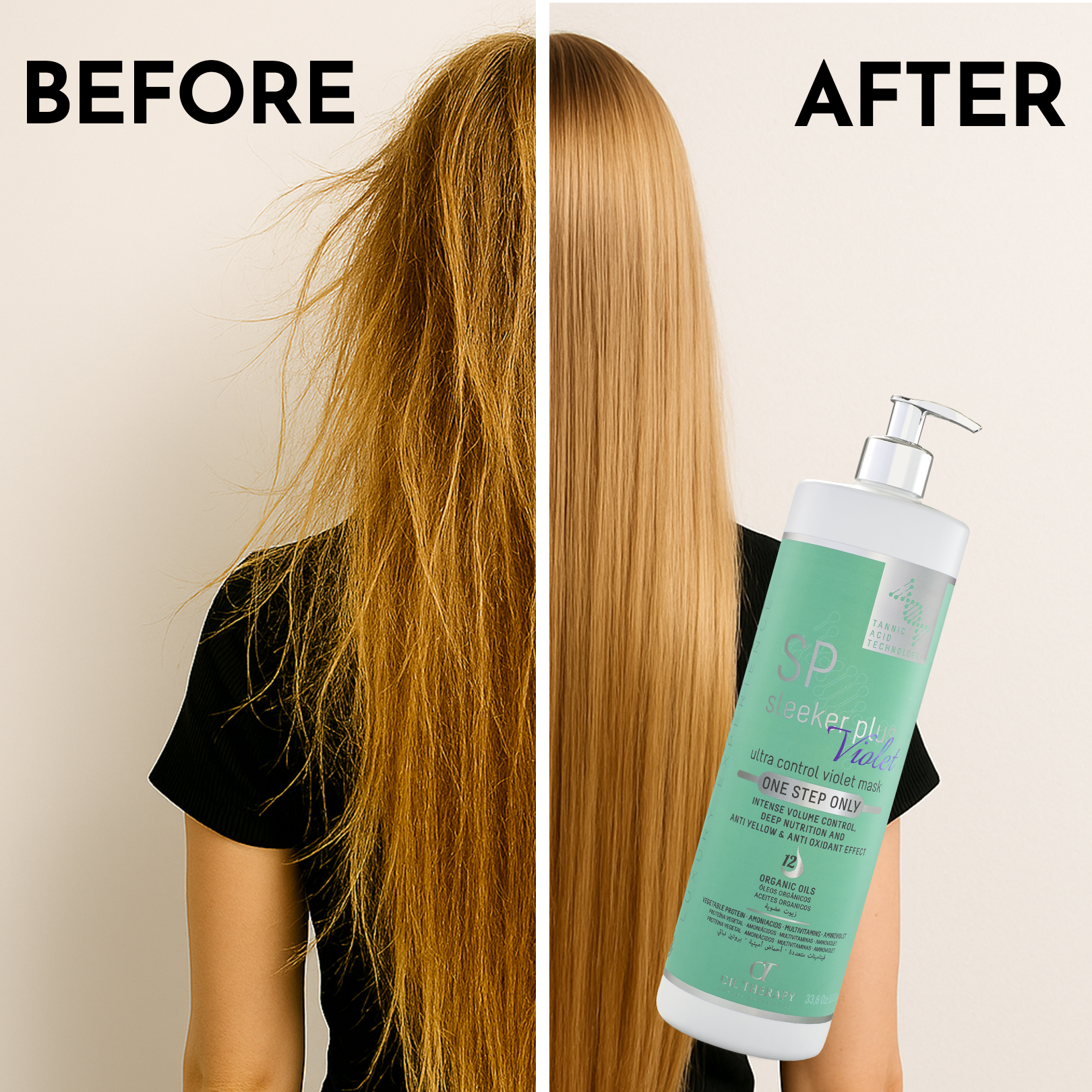 Sleeker Plus Ultra Control Hair Protein Violet – For Blond/Dyed Hair – 1000ml