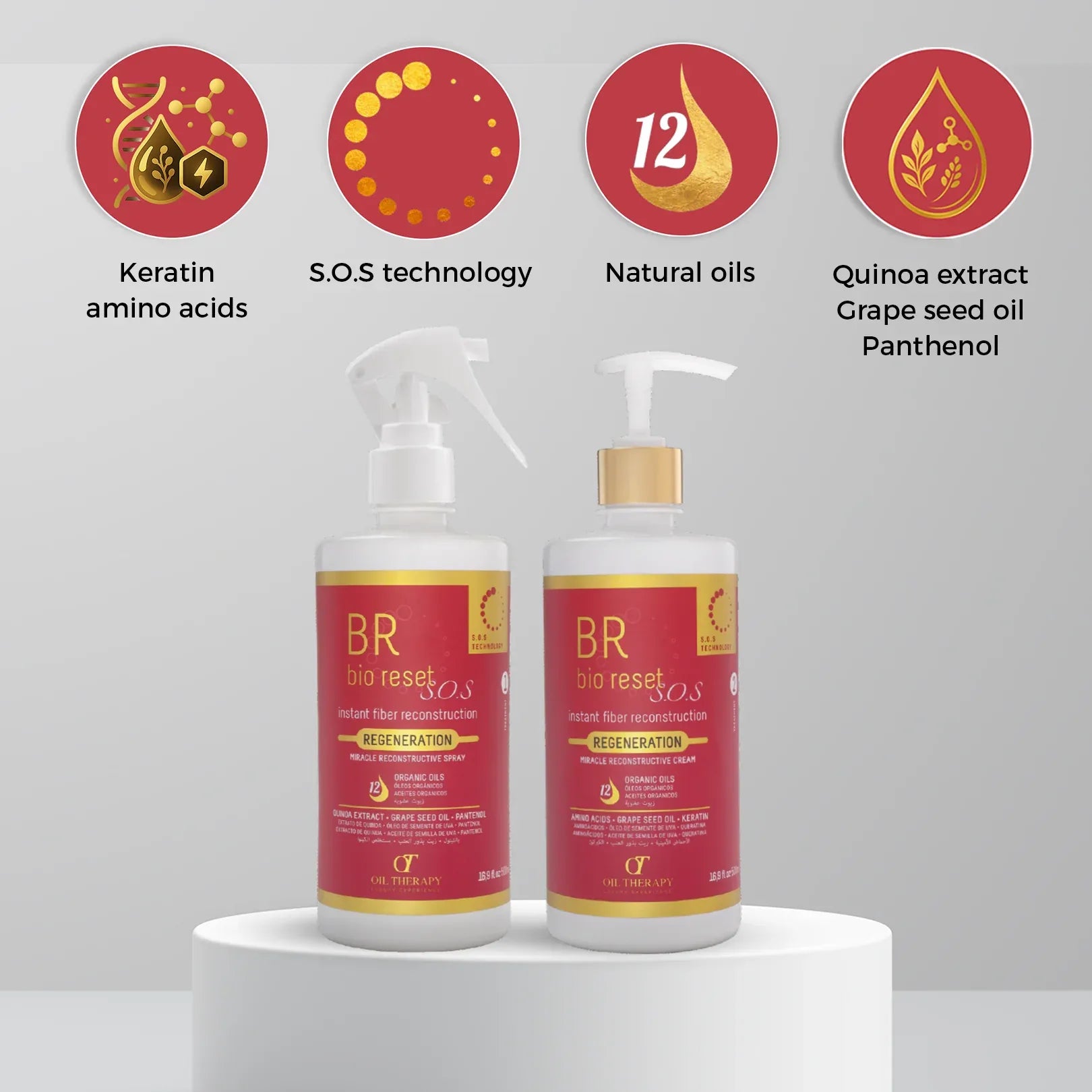 OT BIO Reset SOS Miracle Reconstructive Spray & Cream – Instant fiber reconstruction – Regeneration 1 & 2