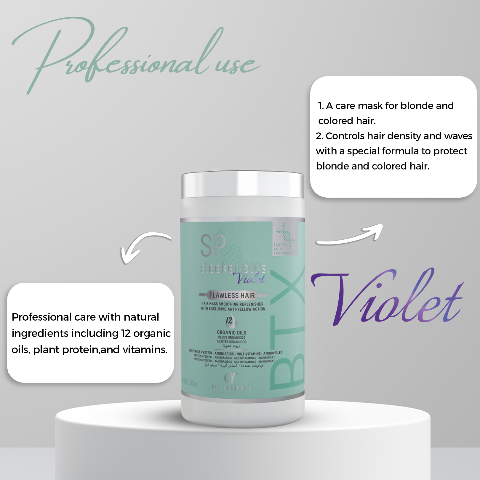 بوتوكس تنعيم الشعر البرازيلي سليكر بلس فيوليت - للشعر الأشقر والمصبوغ 1000 مل