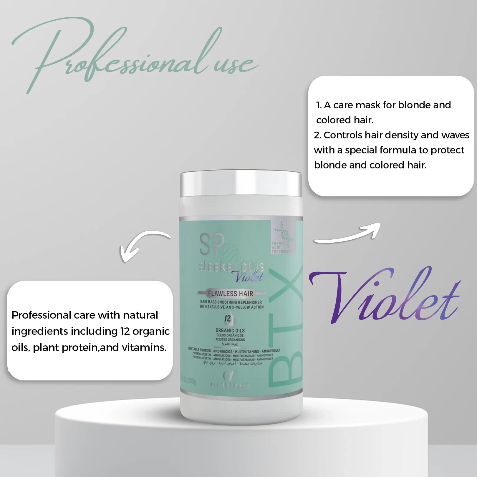 بوتوكس تنعيم الشعر البرازيلي سليكر بلس فيوليت - للشعر الأشقر والمصبوغ 1000 مل