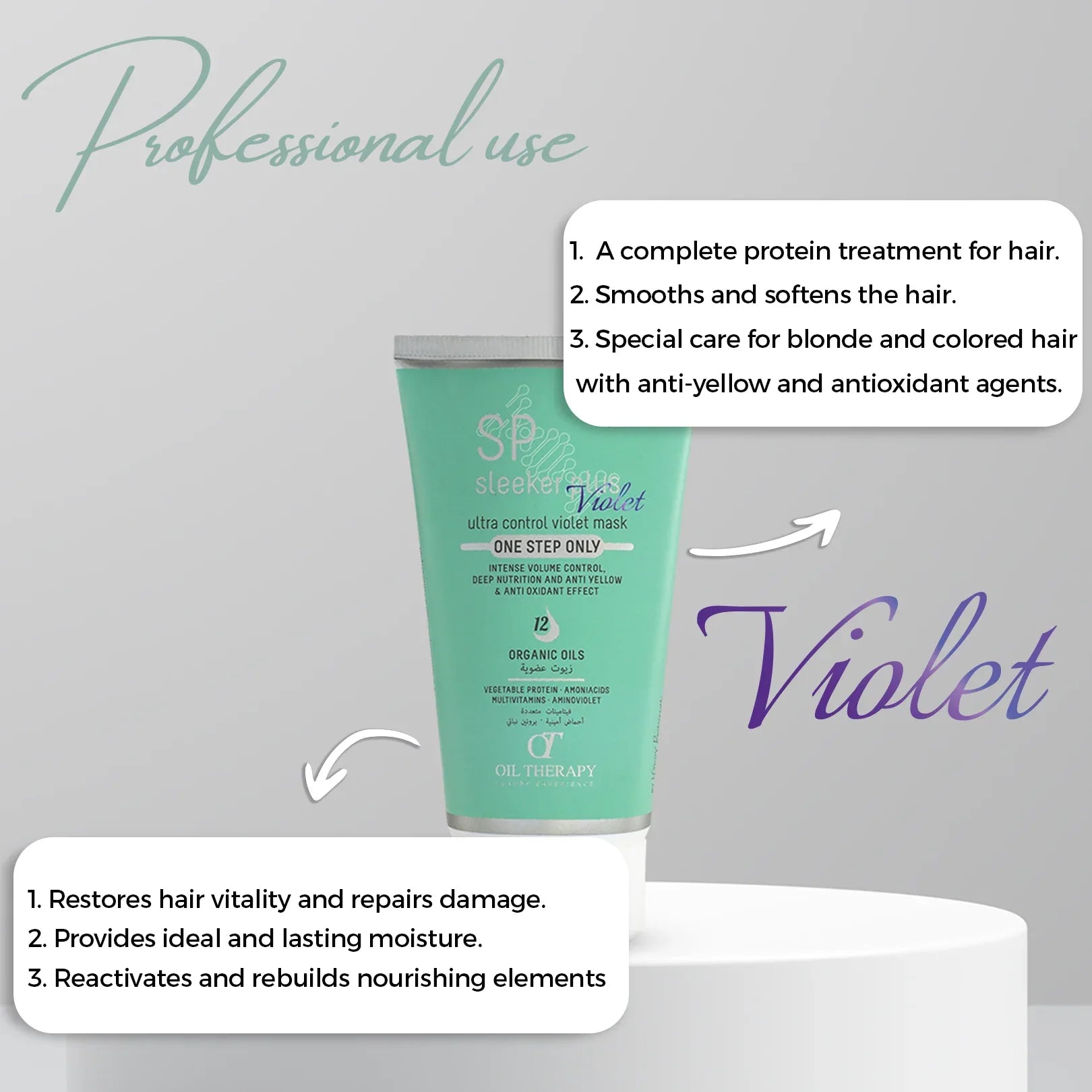 Sleeker Plus Ultra Control Hair Protein Violet For Blond/Dyed Hair – 150ml