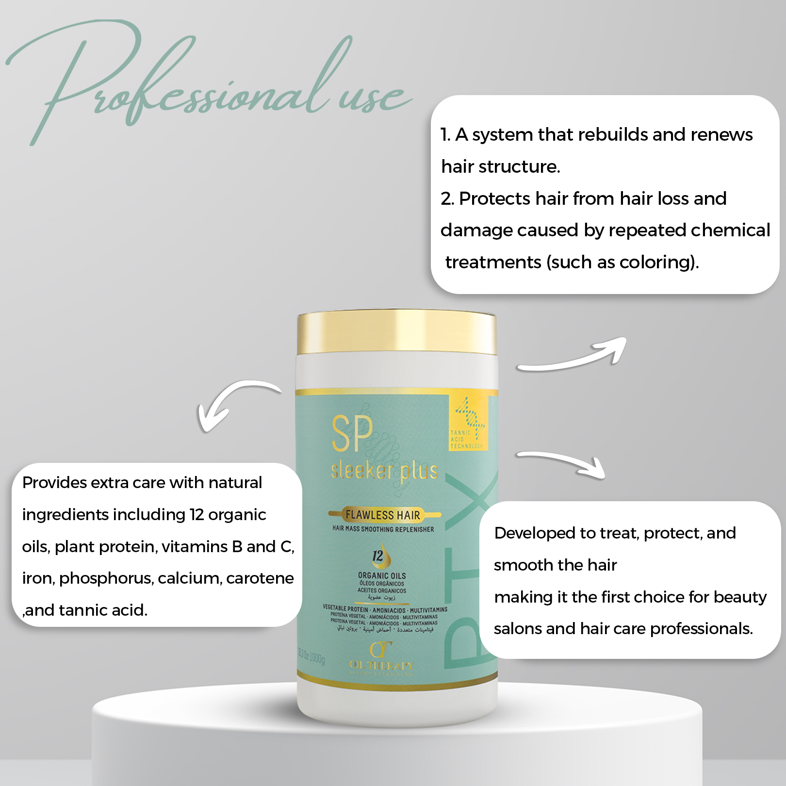 بوتوكس الشعر البرازيلي سليكر بلاس الذهبي - للشعر العادي 1000 مل