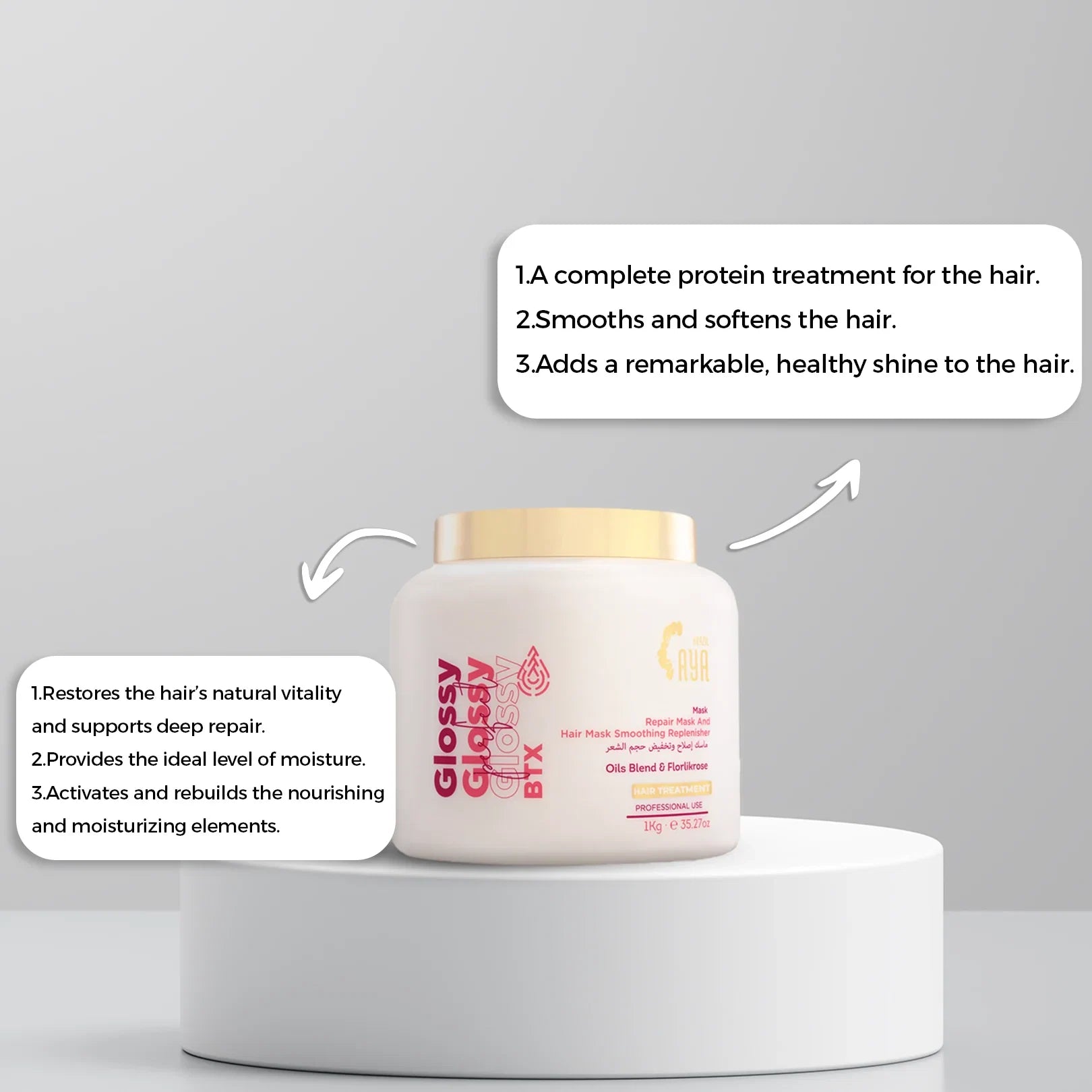 Aya Brazil Glossy Perfect Mask – 1000 ML – For Normal Hair